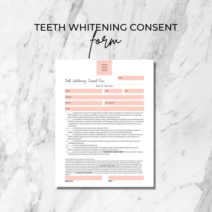25020 teeth whitening patient consent